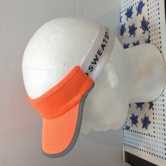 Head sweats Women's Bright Orange Visor w/Elastic Back One Size - Picture 5 of 10
